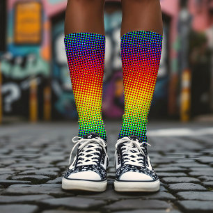 Pop Art Dots Modern Rainbow Bright & Colourful Coo Socks