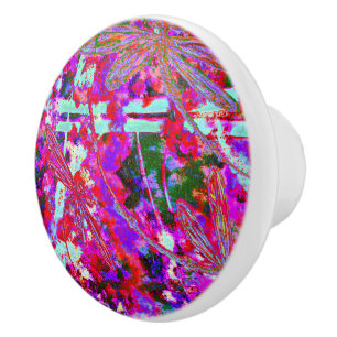 Pop Art Dragonflies on Pink Latte Mug Ceramic Knob