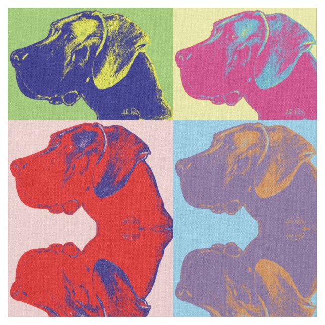 Pop Art drawing Dane Fabric (Close Up)