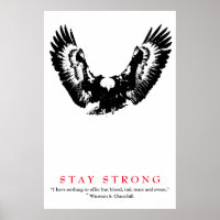 Pop Art Eagle WWII Quote by Churchill Motivational