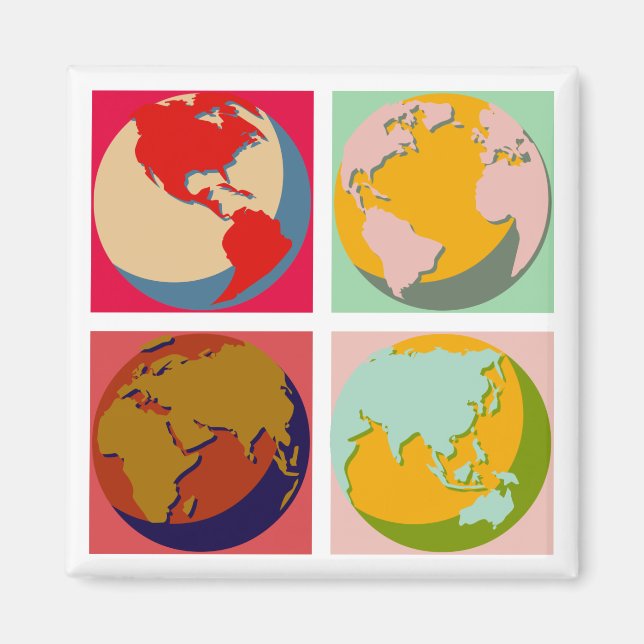 Pop Art Earth Magnet (Front)