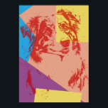Pop Art Effect Australian Shepherd / Dog Lover  Poster<br><div class="desc">Pop Art Effect Australian Shepherd. Simple retro pop art effect Australian Shepherd design with red as foreground colour and with yellow,  blue pink and purple as the background colours. This artwork makes a great gift for dog lovers or anyone who loves Australian Shepherd.</div>