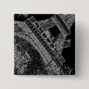 Pop Art Eiffel Tower Paris 15 Cm Square Badge