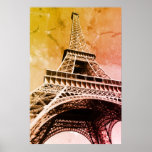 Pop Art Eiffel Tower Paris Romance City Poster<br><div class="desc">Paris City Places & Sightseeings - Eiffel Tower Digital Photography Artwork</div>