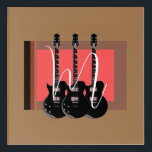 Pop Art Electric Guitar Monogram Initial<br><div class="desc">Musical Instruments Graphic Designs Illustrations</div>