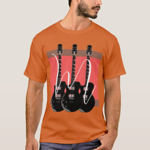 Pop Art Electric Guitar Orange Monogram Initial T-Shirt