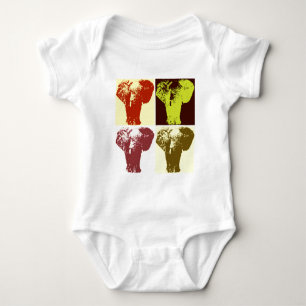 Pop Art Elephant Baby Bodysuit