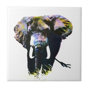 Pop Art Elephant Ceramic Tile