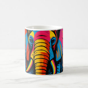 pop-art elephant coffee mug
