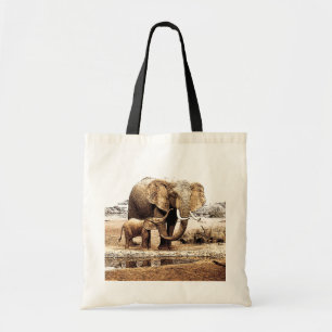 Pop Art Elephant Family Mum Baby Tote Bag