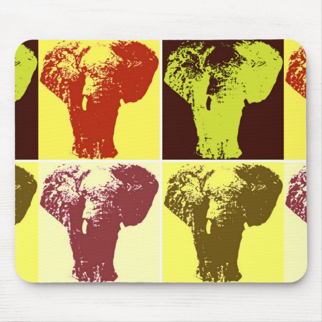 Pop Art Elephant Mouse Pad (Front)