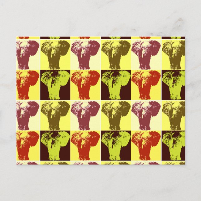 Pop Art Elephant Postcard (Front)