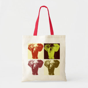 Pop Art Elephant Retro Tote Bag