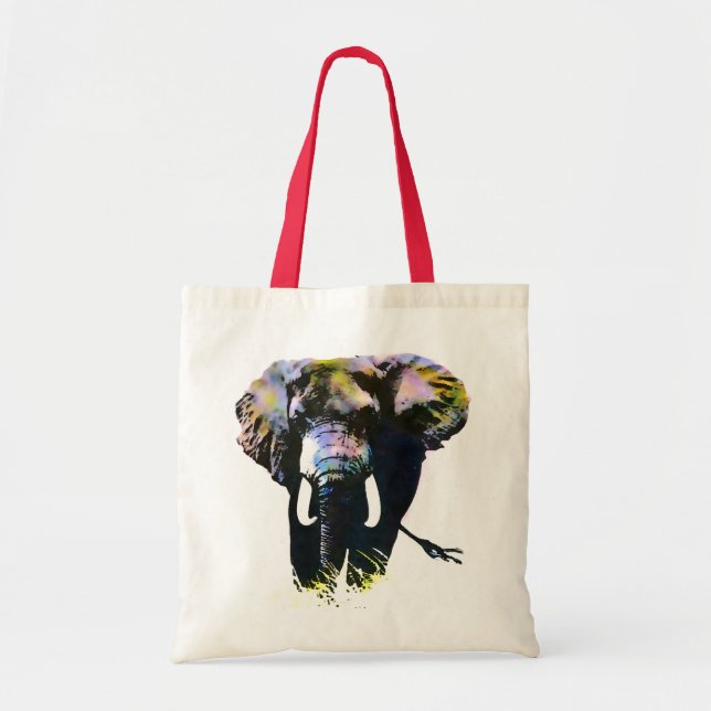 Pop Art Elephant Retro Tote Bag (Front)