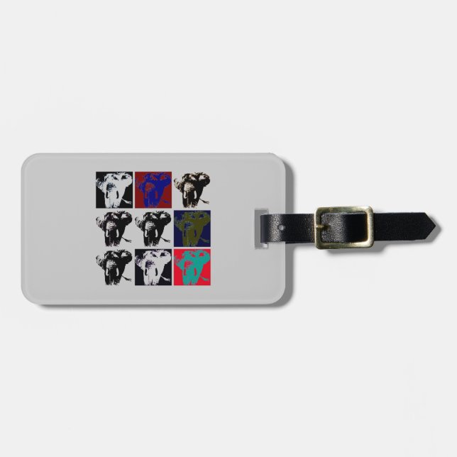 Pop Art Elephants Luggage Tag (Front Horizontal)