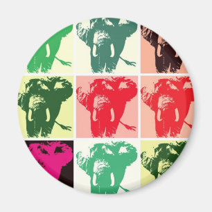 Pop Art Elephants Magnet