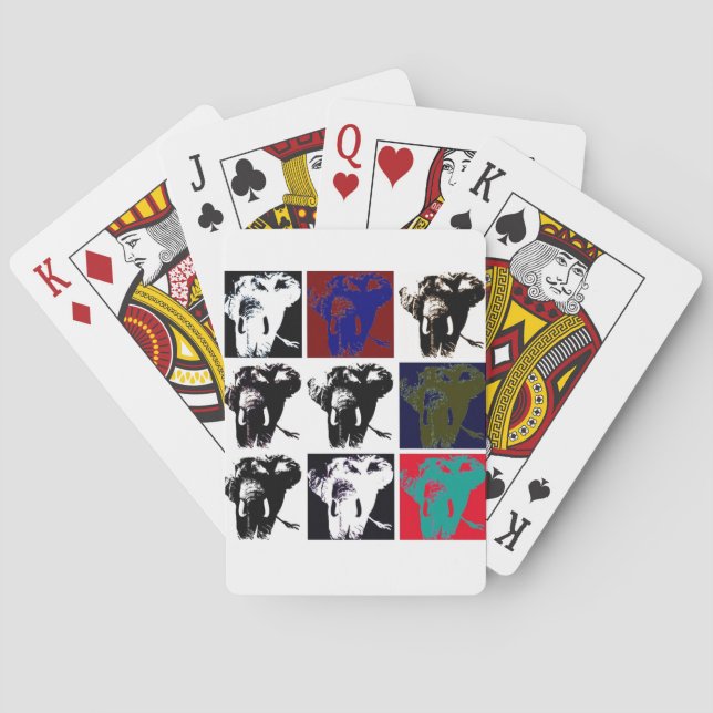 Pop Art Elephants Playing Cards (Back)