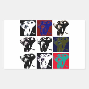 Pop Art Elephants Rectangular Sticker