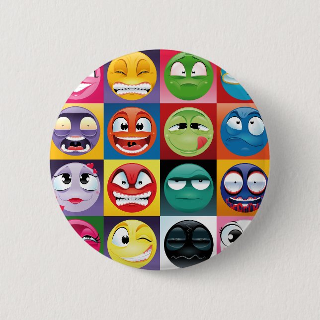 pop art emojis 6 cm round badge (Front)