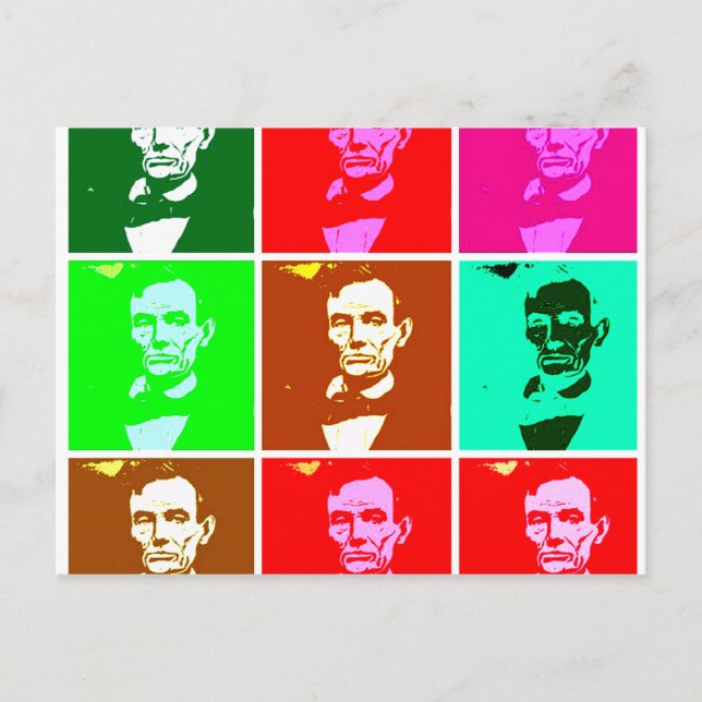Pop Art .esque Abraham Lincoln Postcard (Front)