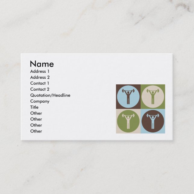 Pop Art Exercise Business Card (Front)