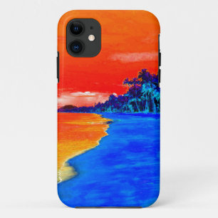 Pop Art Exotic Beach Palm Trees iPhone 11 Case
