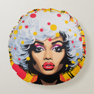 Pop Art Explosion Round Cushion