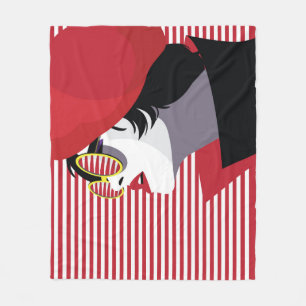 Pop Art Fashion Woman Vintage Fleece Blanket