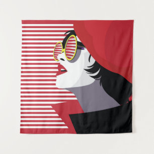 Pop Art Fashion Woman Vintage Tapestry