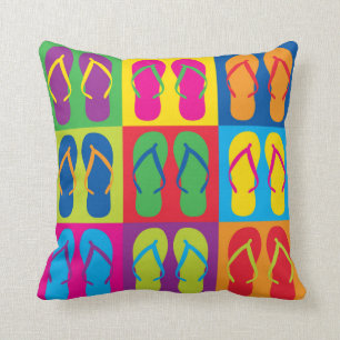 Pop Art Flip Flops Cushion