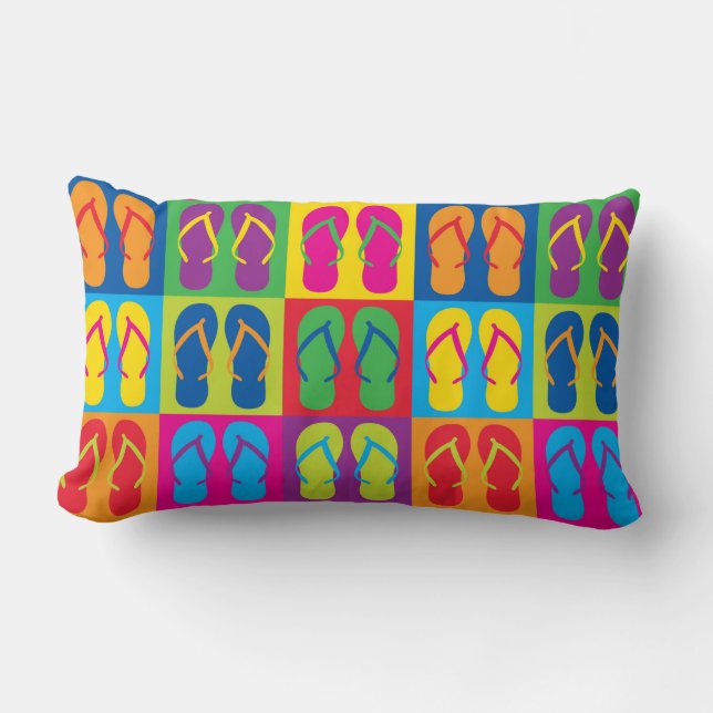 Pop Art Flip Flops Lumbar Cushion (Front)