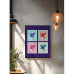 Pop Art Floral Quartet: Vibrant Tulips in a Vase Poster<br><div class="desc">These bold and bright pop art floral prints are a celebration of colour and design. The simple yet striking compositions make them a versatile addition to any decor. Whether you're looking to create a focal point or add a touch of whimsy to your space, these prints are sure to make...</div>