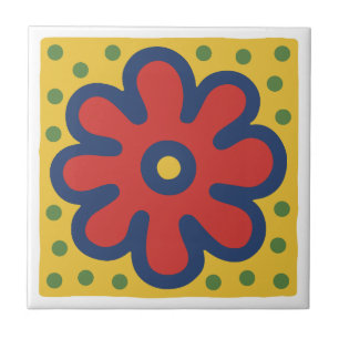 Pop Art Flower Ceramic Tile