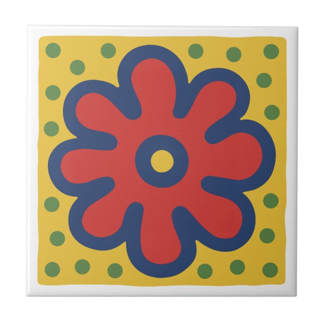 Pop Art Flower Ceramic Tile (Front)