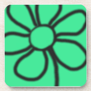 Pop Art Flower Coasters (Green)