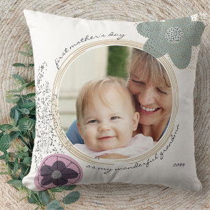 Pop Art Flower Editable Wording Custom Photo Cushion