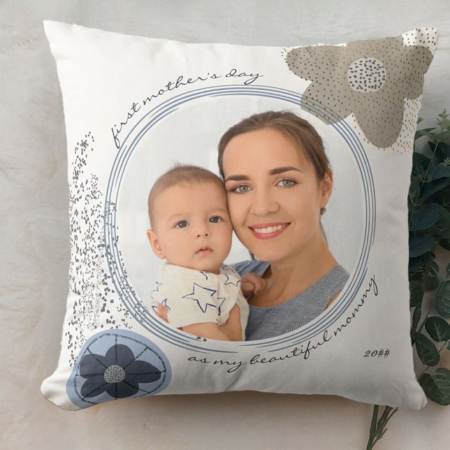 Pop Art Flower Editable Wording Custom Photo Cushion (Creator Uploaded)