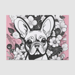 Pop Art Flowers and French Bulldog Tissue Paper