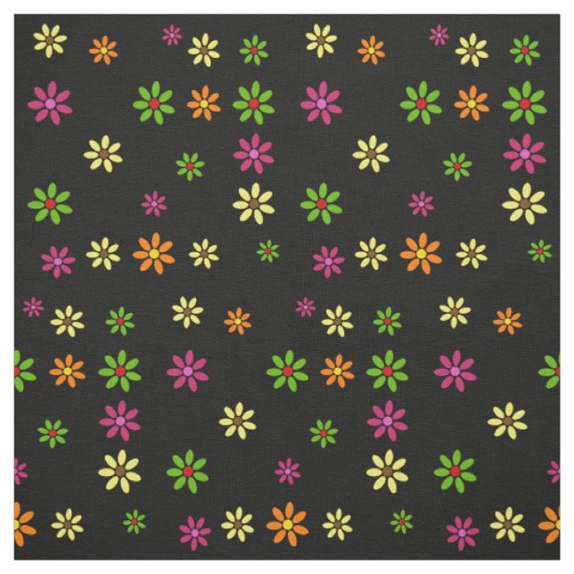 Pop Art Flowers seamless pattern + your ideas Fabric (Swatch)