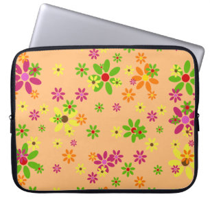 Pop Art Flowers seamless pattern + your ideas Laptop Sleeve
