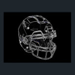 Pop Art Football Helmet Poster<br><div class="desc">American Sport Games Digital Artworks - Pop Art Style Football Helmet</div>