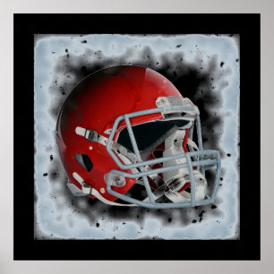 Pop Art Football Helmet Poster
