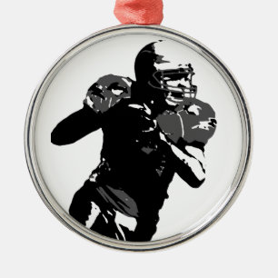 Pop Art Football Player Metal Ornament