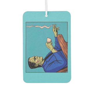 Pop Art Frankenstein Monster Drinking Tea Halftone Car Air Freshener