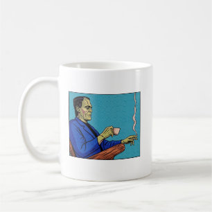 Pop Art Frankenstein Monster Drinking Tea Halftone Coffee Mug