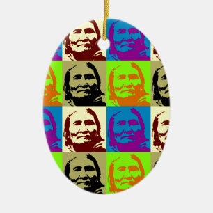 Pop Art Freedom Fighter Geronimo Ceramic Ornament