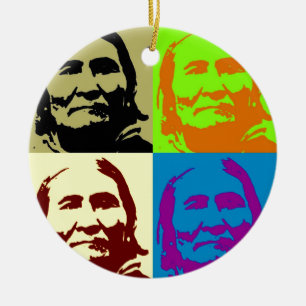 Pop Art Freedom Fighter Geronimo Ceramic Ornament