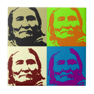 Pop Art Freedom Fighter Geronimo Ceramic Tile