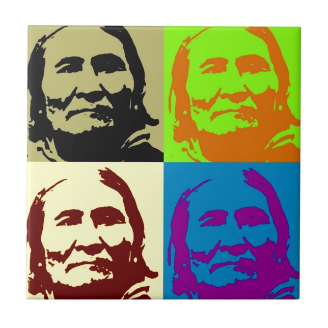 Pop Art Freedom Fighter Geronimo Ceramic Tile (Front)