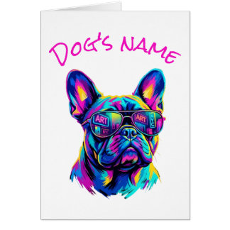 Pop Art French Bulldog NYC Custom Name Card